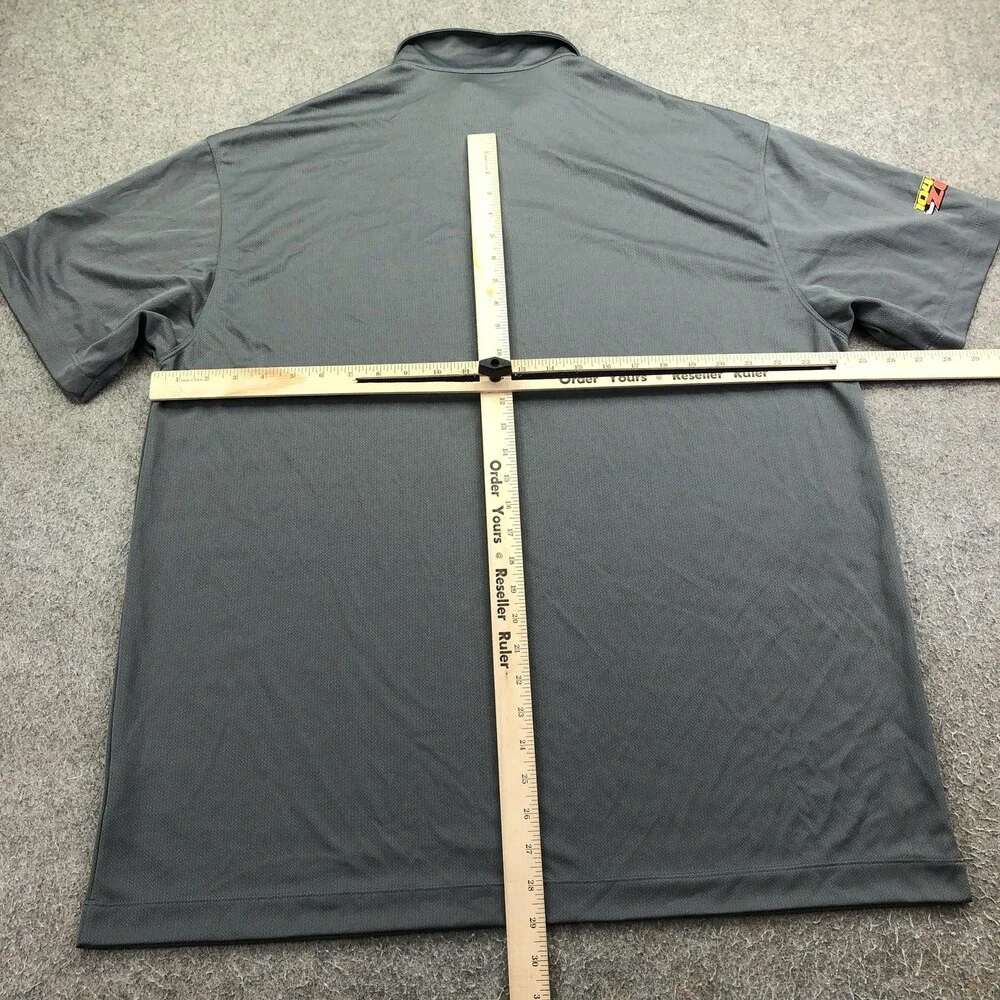 Nike Polo Shirt Mens 2XL Gray Golf Performance Dri-FIT 104.5 The Zone Logo